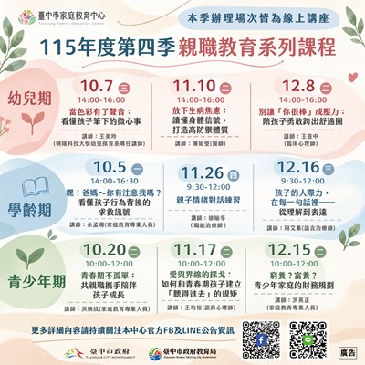 115年度第四季親職教育系列課程圖卡